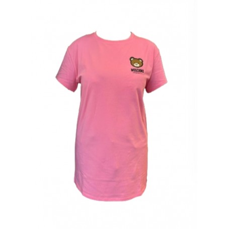 Maxi t-shirt donna Moschino rosa con stampa bear ES24MO03 V6A0790 4410 0245
