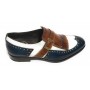 Scarpe uomo Harris fibbia lavorata a mano tricolore cacao blu U17HA137