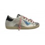 Scarpe donna 4B12 sneaker in pelle glitter silver/ bianco DS24QB01 SUPRIME-DB228
