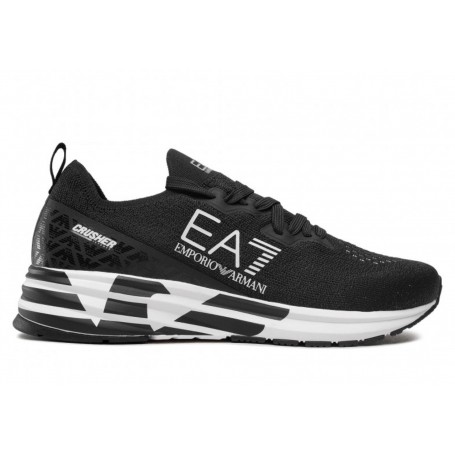 Sneaker running EA7 Emporio Armani training mesh black/ white unisex US24EA04 X8X095