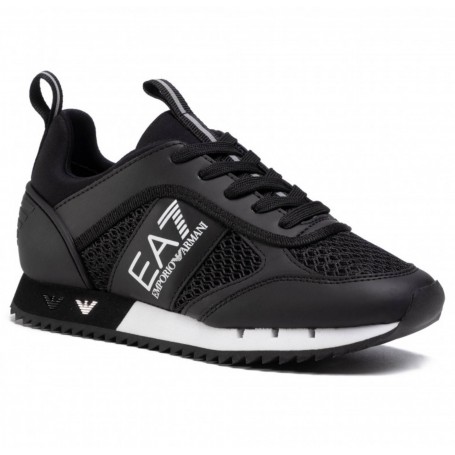 Sneaker EA7 Emporio Armani training ecosuede/ mesh black/ white unisex US24EA09 X8X027