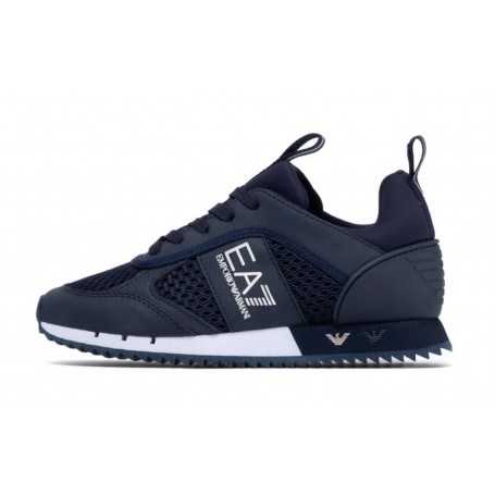 Sneaker EA7 Emporio Armani training ecosuede/ mesh blu navy/ white unisex US24EA10 X8X027