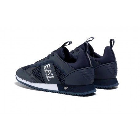 Sneaker EA7 Emporio Armani training ecosuede/ mesh blu navy/ white unisex US24EA10 X8X027