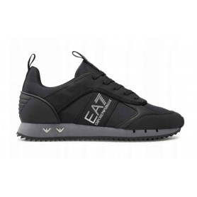 Sneaker EA7 Emporio Armani training ecosuede/ mesh black/ iron gate/ silver US24EA12 X8X027