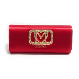 Borsa donna Love Moschino a spalla/ tracolla tessuto satinato rosso BS24MO132 JC4296