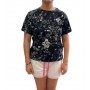 T-shirt donna Moschino nero con stampa logo ES24MO24 V6A0705 4412 1555