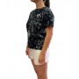 T-shirt donna Moschino nero con stampa logo ES24MO24 V6A0705 4412 1555
