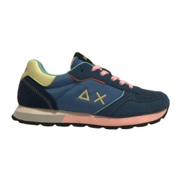 Scarpe Sun68 sneaker Girl's Ally color explosion teen in pelle scamosciata/ nylon avio ZS24SU16 Z34404T