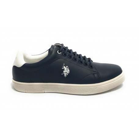 Scarpe U.S. Polo sneaker Hummer001 in pelle dark blue/ white uomo US24UP09