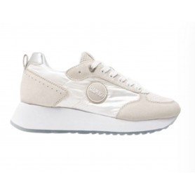 Scarpe donna Colmar sneaker Travis prime wrinkle high outsole 110 suede/ textile white/ gray DS24CO05