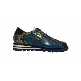 Scarpe uomo Harris sneaker pelle pregiata blu elettrico U17HA207 2817