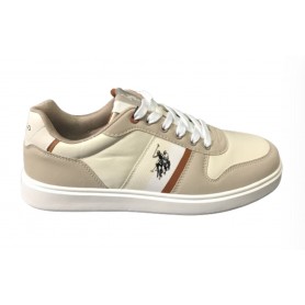 Scarpe U.S. Polo sneaker ROKKO003D in ecopelle/ tessuto beige uomo US24UP20