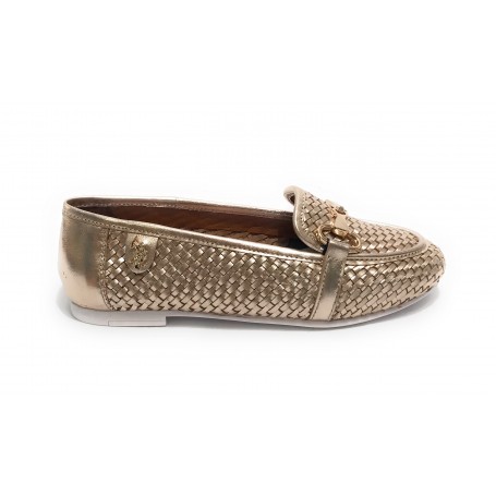 Scarpe US Polo mocassino Chery001 in pelle gold donna DS24UP11