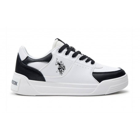 Scarpe US Polo sneaker Nole001 in ecopelle/ tessuto white/ black DS24UP12