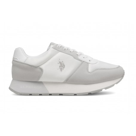 Scarpe US Polo Donna sneaker Kitty002A in ecopelle/ tessuto white DS24UP15