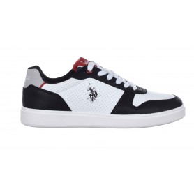 Scarpe U.S. Polo sneaker ROKKO003B in ecopelle/ tessuto white/ black uomo US24UP33