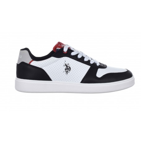 Scarpe U.S. Polo sneaker ROKKO003B in ecopelle/ tessuto white/ black uomo US24UP33