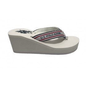 Infradito US Polo zeppa Chany 006 in gomma TC 60 PL 25 white DS24UP25