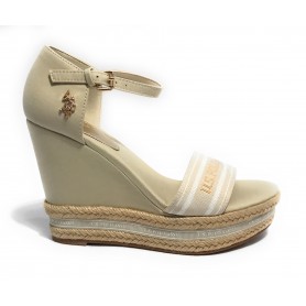 Scarpe donna US Polo sandalo zeppa Aylin 021 tc 105 beige DS24UP28