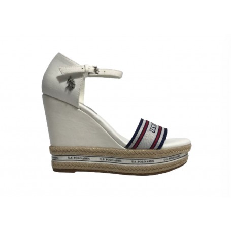 Scarpe donna US Polo sandalo zeppa Aylin 021 tc 105 white DS24UP29