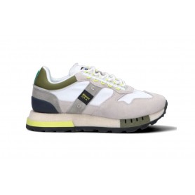 Scarpe Blauer sneaker Heron 02 in suede/ nylon white/ military US24BU06 S4HERON02/RIS