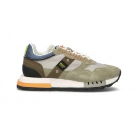 Scarpe Blauer sneaker Heron 02 in suede/ nylon military/ grey US24BU10 S4HERON02/RIS