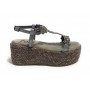 Scarpe donna Elite sandalo zeppa TC 70 in pelle/ suede grigio DS22EL17 923