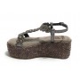 Scarpe donna Elite sandalo zeppa TC 70 in pelle/ suede grigio DS22EL17 923