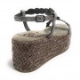 Scarpe donna Elite sandalo zeppa TC 70 in pelle/ suede grigio DS22EL17 923