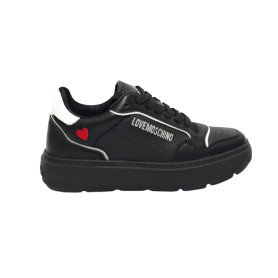 Scarpe Love Moschino sneaker in pelle nero/ bianco D25MO02 JA15144G1LJC100A