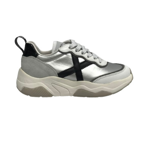 Scarpe donna Munich sneaker Wave 164 in pelle/ tessuto grigio D25MU01 8770164