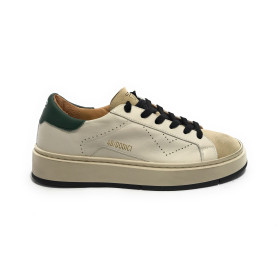Scarpe uomo 4B12 sneakers in pelle bianco/ beige/ verde U25QB09 EVO-U23