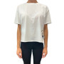 T-shirt cropped donna Moschino bianco con stampa bear E25MO09 V6A0701 4406 0001