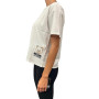 T-shirt cropped donna Moschino bianco con stampa bear E25MO09 V6A0701 4406 0001