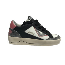 Scarpe donna 4B12 sneaker in pelle nero/ rosa D25QB09 KYLE-D887