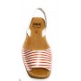 SANDALO DA DONNA MINORCHINA SKA SHOES MOD. JUAN IN PELLE NAPPA BIANCO/ ROSSO DS19SK04