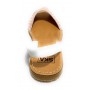 SANDALO DA DONNA MINORCHINA SKA SHOES MOD. JUAN IN PELLE NAPPA BIANCO/ ROSSO DS19SK04