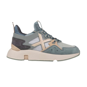Scarpe donna Munich sneaker Clik 81 in suede/ mesh turchese/ bianco D25MU07 4172081