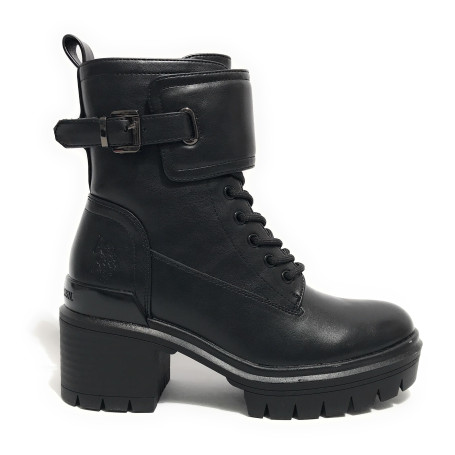 Scarpe donna anfibio US Polo Haley004 in ecopelle nero D25UP06
