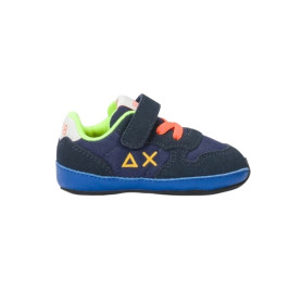 Scarpe Sun68 sneaker Boy's tom fluo new born suede/ nylon navy blue Z25SU36 Z44302N