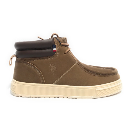 Polacchino uomo Us Polo Bayard003M in pelle scamosciata/ ecopelle taupe/ dark brown U25UP22
