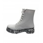 Scarpe donna Moschino anfibio pvc Marta bianco lucido multilogo D23MO17 JA24273