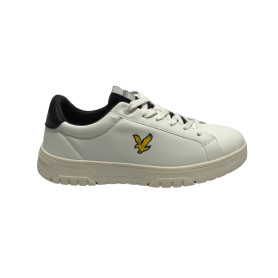 Sneakers uomo Lyle & Scott ecopelle tessuto white  black U25LY03 LS302018AM01WHBK