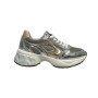 Scarpe Love Moschino sneaker Crystal60 in pelle/ mesh argento/ platino/ beige DS25MO01 JA15296G1MIQG90A