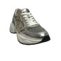 Scarpe Love Moschino sneaker Crystal60 in pelle/ mesh argento/ platino/ beige DS25MO01 JA15296G1MIQG90A
