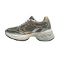 Scarpe Love Moschino sneaker Crystal60 in pelle/ mesh argento/ platino/ beige DS25MO01 JA15296G1MIQG90A