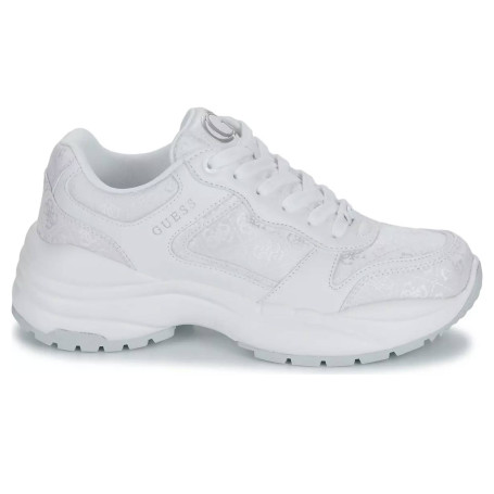 Scarpe donna Guess sneaker zeppa Samnie ecopelle/ tessuto embossed white DS25GU27 FLFSAMFAL12