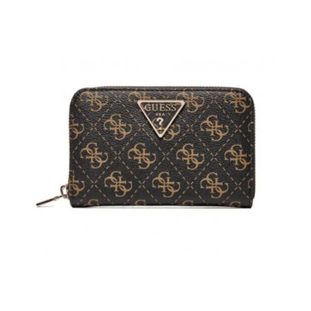 Portafoglio donna Guess zip around Laurel slg brown multilogo AS25GU12 QE8500140