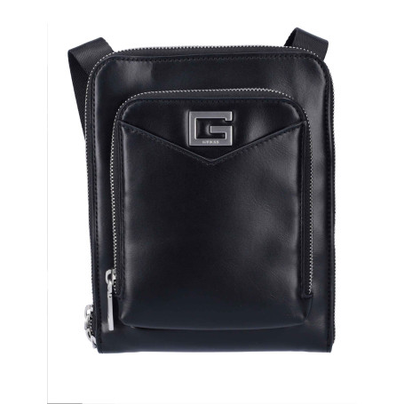 Borsa Guess tracolla uomo Siena flat crossbody zip around black UBS25GU13 HMSISSP5109