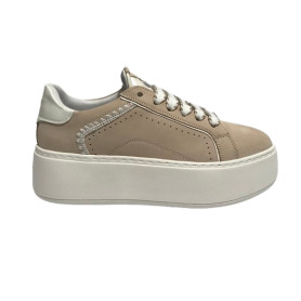 Scarpe donna sneaker Janet&Janet pelle beige/ white DS25JJ01 J-002